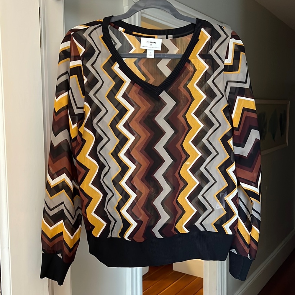 Missoni x Target zig zag sheer top, size small